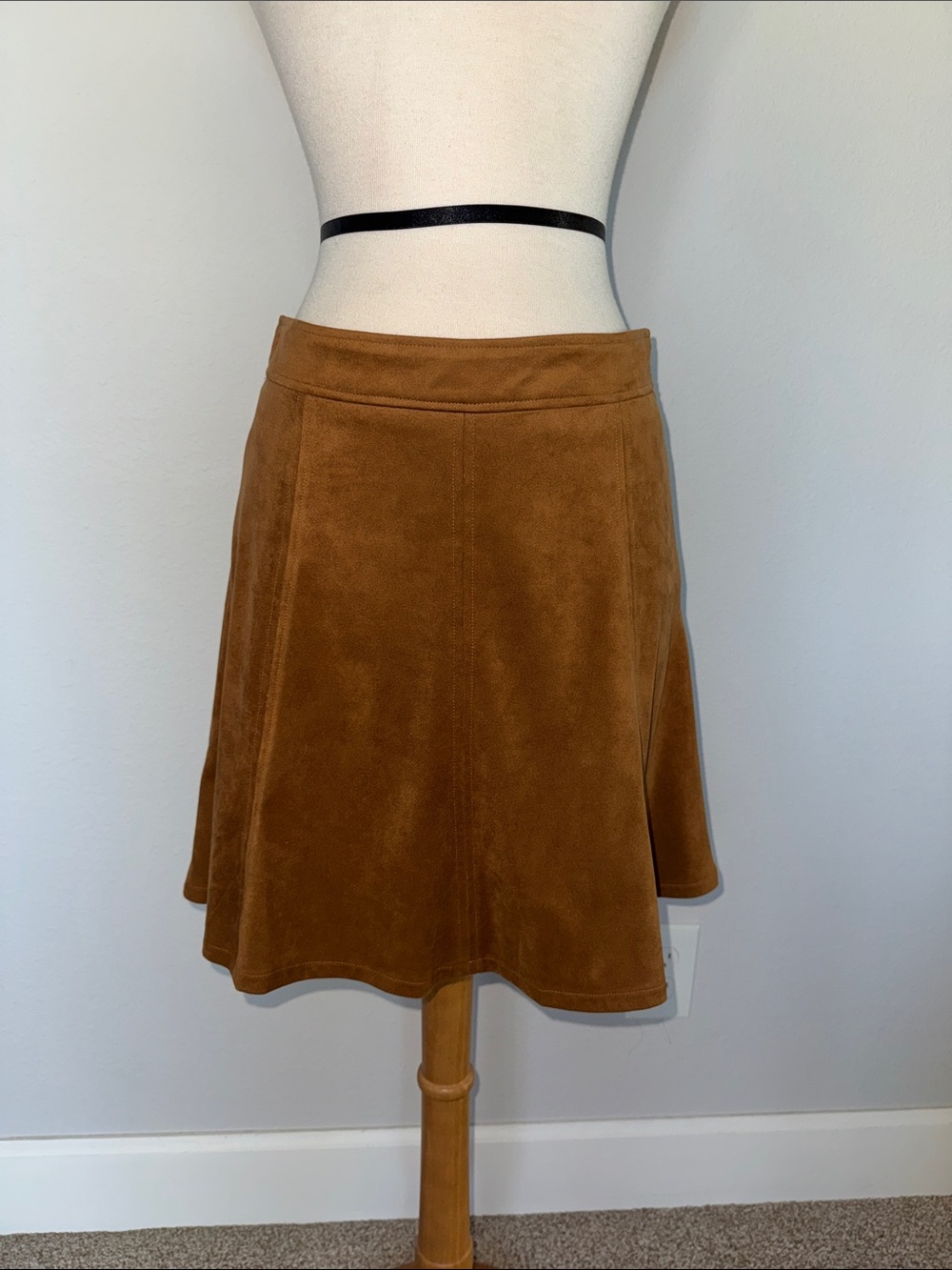 Loft Camel Vegan Suede Skirt
